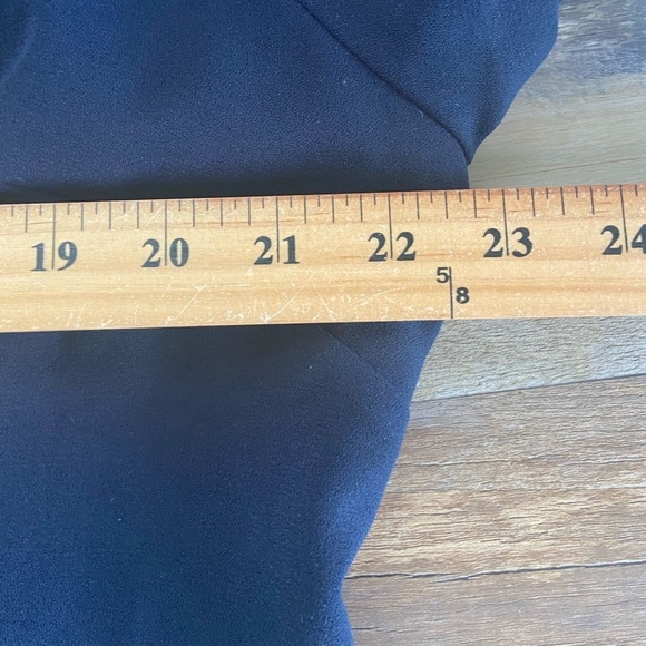 Eloquii Women's Midi Dress Size 10 Color Blue Ruffle Mock Neck Short Sleeve - Picture 4 of 12